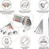 22-Piece Stainless Steel Measuring Cups and Spoons Set, Tad Dash Pinch Smidgen Drop Mini Measuring Spoons - Image 3