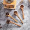 Wood Coffee Scoop 4PCS Wooden Measuring Scoops Wood Scoops for Jars Small Wood Spoon for Canisters Coffee Scoops - Image 3