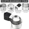 Magnetic Measuring Cups and Spoons Set Stainless Steel Stackable 7 Magnetic Metal Measuring Cup 8 Magnetic Measuring Spoon - Image 2