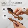Copper Measuring Spoons Set with Leveler – 8-Piece Double-Sided Nesting Magnetic Measuring Spoons - Image 3