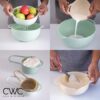 Nesting Bowls with Measuring Cups Colander and Sifter Set - Includes Mixing Bowls - Image 4