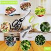 5-Blade Herb Scissors with Kitchen Shears & Peeler Combo - Durable Stainless Steel for Cutting Meat, Vegetables, Cilantro, Dishwasher Safe - Image 2