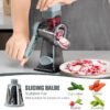 Rotary Cheese Grater with Handle Vegetable Cheese Shredder Slicer Grater for Kitchen 3 Changeable Blades for Cheese Potato Zucchini Nuts Chocolate - GreyBlue - Image 2