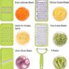 Cheese Grater with Container,5 In 1 Mandoline Slicer for Kitchen,Multi Purpose Vegetable Slicer, Easy to Clean Potato Slicer,Cheese Shredder,Julienne Slicer and Peeler - Image 2