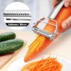Vegetable Peeler, 3 in 1 Versatile Y Potato Peeler for Kitchen| Ultra Sharp Julienne Peeler with Anti-Slip Handle | Stainless Steel No-Rust Veggie Peeler, Heavy Duty - Image 4