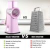 Rotary Cheese Grater 5 Blade Cheese Shredder - Manual Hand Crank Cheese Grater - Image 2