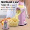 Rotary Cheese Grater 5 Blade Cheese Shredder - Manual Hand Crank Cheese Grater - Image 3