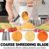 Cheese Grater Cheese Shredder with 3 Interchangeable Blades, Rotary Cheese Grater Manual Vegetable Slicer with Non-slip Suction Base Peanut Nuts Grinder Vegetable Shredder White - Image 2