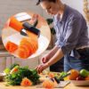 Vegetable Curler, Carrot Curler and Peeler, Spiral Shred Carving Slicer, Kitchen Creative Cut Flower, Multifunctional Kitchen Gadgets, Root Vegetables Fruits Slicer Sharpener Garnishing(2PC) - Image 4