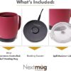 Nextmug - Temperature-Controlled, Self-Heating Coffee Mug (Dusty Rose - 14 oz.) - Image 3