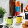 Set of 6 Large 16 Ounce Ceramic Coffee Mugs (Polka Dot) (Colorful Polka Dot) - Image 2