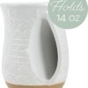 Elanze Designs Cup of Cozy Nordic Knit 14 ounce Ceramic Stoneware Handwarmer Coffee Mug, Raw Clay - Image 3