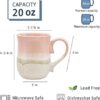 20 OZ Large Coffee Mugs, Ceramic Coffee Mug Big Tea Cups with a Large Handle for Office and Home(20 OZ Pink) - Image 2