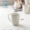 Coffee Mugs 12 oz, Ceramic Mug Set, Embossment Cups 3.4 inch, Set of 4, Arctic White - Image 4