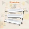 3 Tiered Tray Stand for Party Entertaining, 12"×6.5" Serving Platters and Trays, Reusable Plastic Trays with Stable Black Mental Stand for Veggie, Fruit, Cookies, Dessert - Image 2