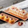 Copper Hammered Trays - Rose Gold Serving Tray and Platters - Appetizer Tray - Large Decorative Food Tray (2 Pack Rectangle Platters) - Image 2