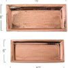 Copper Hammered Trays - Rose Gold Serving Tray and Platters - Appetizer Tray - Large Decorative Food Tray (2 Pack Rectangle Platters) - Image 3