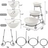 3 Tiered Serving Bowl Set, Ceramic Oval Serving Dishes with Collapsible Metal Rack, Chip and Dip Serving Set for Parties Entertaining, Appetizer Serving Platters for Fruit Dessert - Image 2