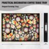 Decorative Serving Tray with Handles, Black Lacquered Coffee Table Tray for Ottoman, Rectangle Waterproof Platters for Centerpieces - Image 4