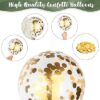 Sage Green and Gold Balloons, 12 Inch Olive Green White Metallic Gold Confetti Latex Balloons Set - Image 3