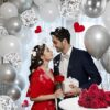 62pcs Colorful Confetti Balloons Kit Blingbling balloon-12 Inches Multicolor Confetti Balloons Silver White Confetti Party Balloons - Image 2
