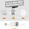 62pcs Colorful Confetti Balloons Kit Blingbling balloon-12 Inches Multicolor Confetti Balloons Silver White Confetti Party Balloons - Image 3