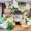 Sage Balloon Garland Arch Kit,134 pcs Sage Green Sand White Metallic Gold Matte White Confetti Latex Balloons - Image 4