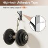 Adhesive Wall Hook for Towel/Coat - Extra Sticky 10LB Stainless, Stick on Hanger for Bath or Shower, Matt Black 4-Pack - Image 2