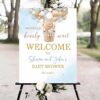 Personalized Bear Balloon Baby Shower Welcome Sign, Boy Bear Welcome Poster Baby Shower - Image 4