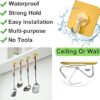 Wall Hooks 20lb(Max) Transparent Reusable Seamless Hooks,Waterproof and Oilproof,Bathroom Kitchen Heavy Duty Self Adhesive Hooks (20 Gold) - Image 2