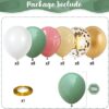 Retro Green Pink Balloons, 35pcs Sage Green Dusty Pink Metallic Gold Latex Balloons Set, Olive Green Pink White Gold Confetti Balloons for Girls Jungle Birthday Baby Shower Wedding Party Decoration - Image 2