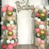 Retro Green Pink Balloons, 35pcs Sage Green Dusty Pink Metallic Gold Latex Balloons Set, Olive Green Pink White Gold Confetti Balloons for Girls Jungle Birthday Baby Shower Wedding Party Decoration - Image 4