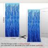 2 Pack Blue Tinsel Curtain Party Backdrop Decorations, Metallic Foil Fringe Backdrop Door for Halloween - Image 2