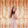 3.2 ft x 9.8 ft Metallic Tinsel Foil Fringe Curtains Party Photo Backdrop Party Streamer (Champagne Gold,1 Pack) - Image 4