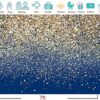 Royal Blue Glitter Backdrop Birthday Backdrop Gold Spots Bokeh Backdrop Wedding Prom Graduation Photography Background - Image 3