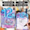 30Pcs 12th Blue Balloon Birthday Party Invitations, Fun Balloon Party Invitations for Boys, Girls, 5 * 7 Inches, with Envelopes - Image 4