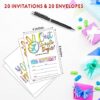 Birthday Invitations, Out Single Digits Double-Sided Fill-In Invite Cards For Birthday Party, 20 Invitations With Envelopes, Decorations,Party Favor And Supply-B14 - Image 2