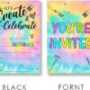 Tie Dye Art and Craft Let's Create Painting Birthday Party Invitations Supplies Fill-In Set of 20 with Envelopes Art Birthday Bash Invites Cards(Double Sided) - Image 4
