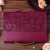20 pcs Laser Cut Invitations Cards Pockets with Ribbons Floral Design for Wedding Party Bridal Shower Birthday Quinceañera Invite 5.12 by 7.24 inches (Burgundy) - Image 4