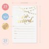 Party Invitations! 25 Gold Foil Traditional Invitations with Envelopes, Wedding, Baby and Bridal Shower Invite, Housewarming Birthday and Girls Quinceanera Invitation Cards - 4x6" - Image 2