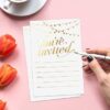 Party Invitations! 25 Gold Foil Traditional Invitations with Envelopes, Wedding, Baby and Bridal Shower Invite, Housewarming Birthday and Girls Quinceanera Invitation Cards - 4x6" - Image 4
