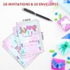 Let's Jump & Play Birthday Invitations, Trampoline Double-Sided Fill-In Invite Cards For Birthday Party, 20 Invitations With Envelopes, Decorations,Party Favor And Supply-B01 - Image 2