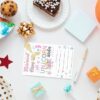 Unicorn Mermaid Birthday Party Invitations Supplies Fill-In Set of 20 with Envelopes Kisses and Unicorn Wishes Birthday Bash Invites Cards, Double Sided - Image 2