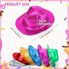 48 Pcs Hats Party Gangster Hats Metallic Colors Plastic Party Hats for Adults Kids Gangster Party Supplies Dress Costume Photo Booth Props, 6 Colors - Image 2
