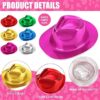 48 Pcs Hats Party Gangster Hats Metallic Colors Plastic Party Hats for Adults Kids Gangster Party Supplies Dress Costume Photo Booth Props, 6 Colors - Image 3
