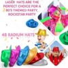 48 Pcs Hats Party Gangster Hats Metallic Colors Plastic Party Hats for Adults Kids Gangster Party Supplies Dress Costume Photo Booth Props, 6 Colors - Image 4