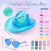 23 Pcs Cowboy Light up Hat Bulk Sparkly Holographic Cowgirl Hats with Heart Sunglasses for Women Costume Western Party - Image 2
