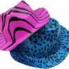 Funny Party Hats Costume Headwear - 24 Pack - Neon Animal Print Party Hats - Plastic Gangster Hats - 80s Party Hats - Image 4