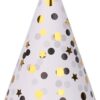 Party Hats Birthday Cone Hat for Adults Kids Gold Polka Dot Paper with Elastic String 12 pcs - Image 4
