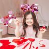 Mega-L 2Pcs Valentine's Headband, Valentine's Day Party Supplies Party Favors, Valentine's Day Red Pink Headbands Headwear for Girls, Women, Couple Valentine's Photo Booth Props for Valentines - Image 2